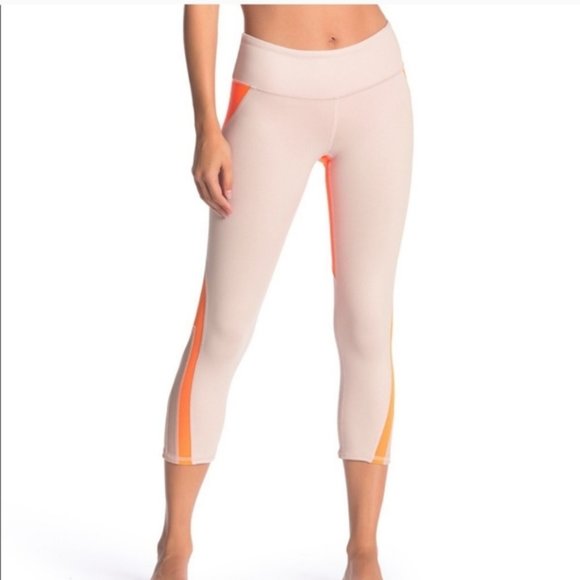 Alo Yoga Range Mesh Capri Legging Pink & Orange M - Picture 1 of 12